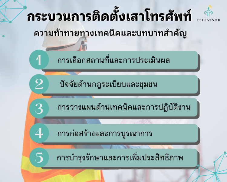 กระบวนการติดตั้งเสาโทรศัพท์: ความท้าทายทางเทคนิคและบทบาทสำคัญ